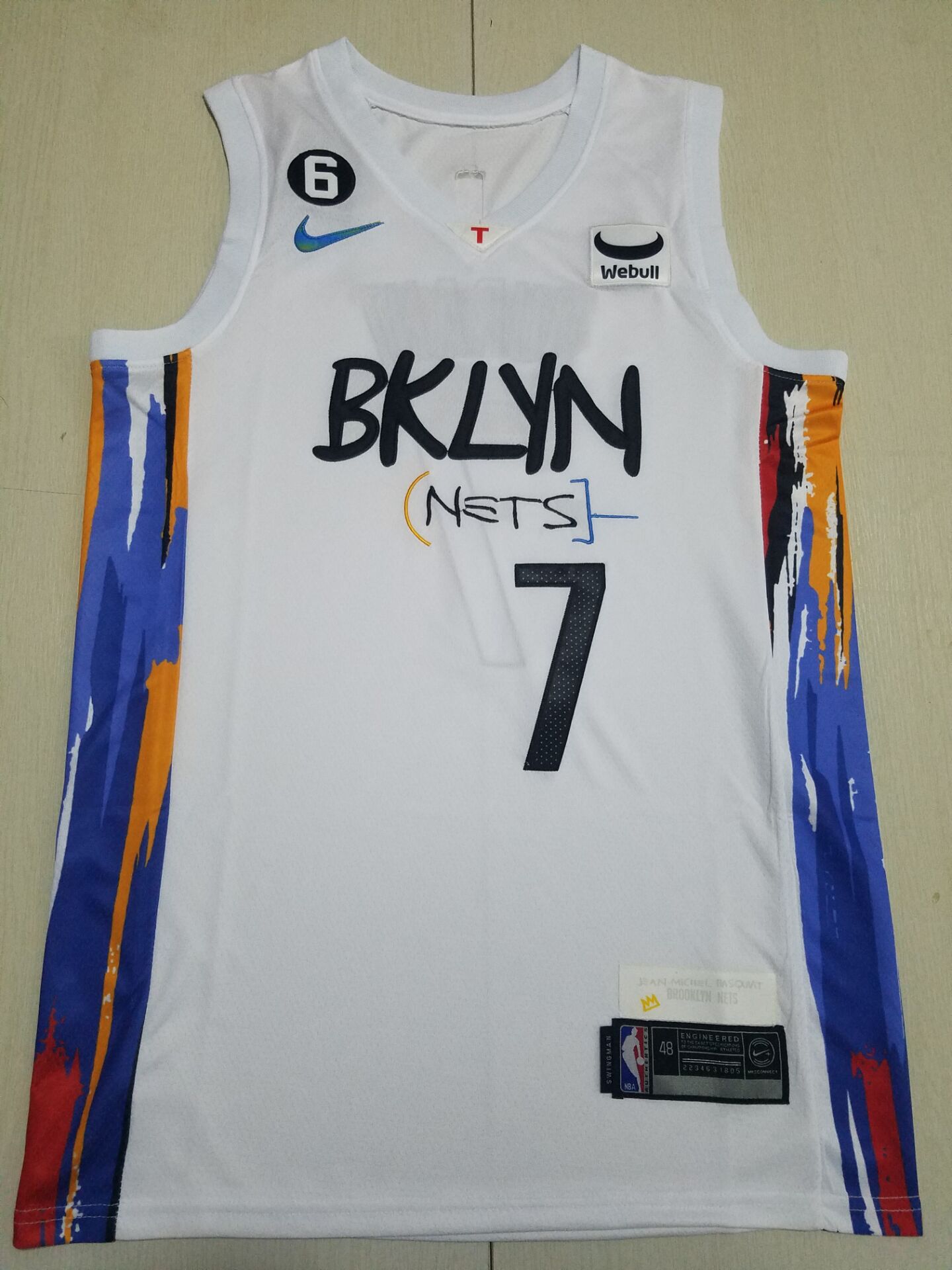 Men Brooklyn Nets 7 Durant White City Edition 2022 Nike NBA Jersey